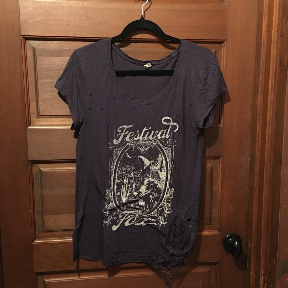RARE HTF VTG Spell & the Gypsy Collective Festival Fox Distressed Tee, Size L - Picture 2 of 9